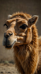 Dromedary Camel with Desert-Hued Fur