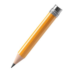 Yellow Pencil on Black Background School Supplies Writing Tool