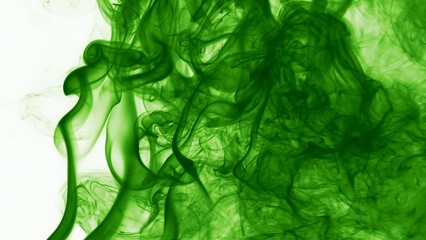 Vapors of Green Smoke Creating Abstract Visual Patterns