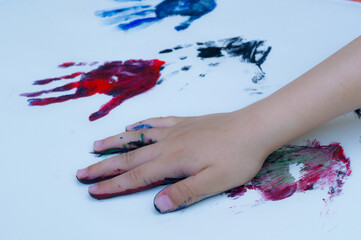 Acrylic painting sessions at school