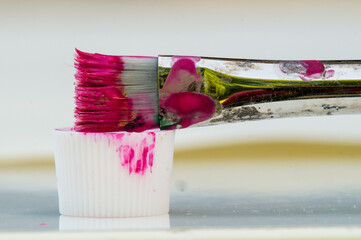 Acrylic painting sessions at school