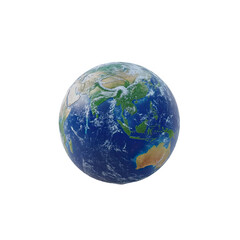Obraz premium Stunning detailed image of planet earth showing asia australia and pacific on transparent background