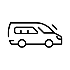 Obraz premium Shuttle service icon depicting a van for transportation and airport transfer services