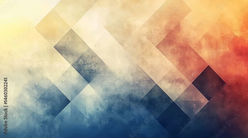 Poster abstract design with geometric shapes and color blending.