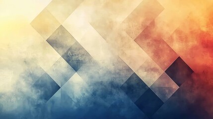 Abstract design with geometric shapes and color blending.