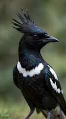 Obraz premium Sharp-Beaked Magpie with Bold Markings