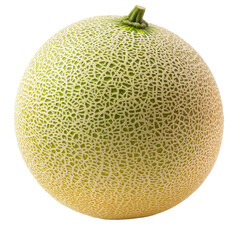 Fresh green melon isolated on a Transparent background showcasing its textured skin and natural form, melon isolated PNG background