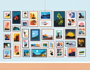 Colorful Pixel Art Gallery Wall Decor