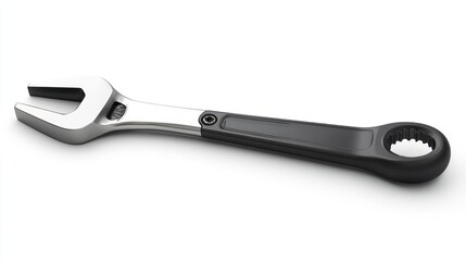 Obraz premium Adjustable wrench on white background, repair tool