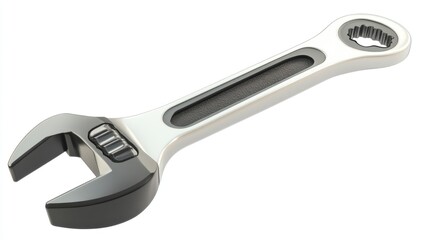 Obraz premium Adjustable wrench tool isolated on white background for repair or maintenance