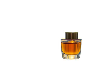 Amber Perfume Bottle on White Background