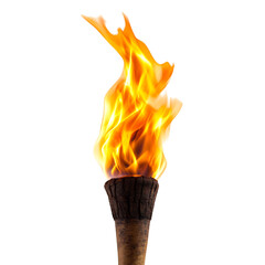 A Fierce Flame Rising from a Burning Torch Cap Isolated on Transparent Background
