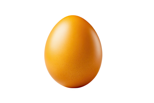 Single amber egg isolated on studio shot food life oval rich pale farm on transparent background - Powered by Adobe