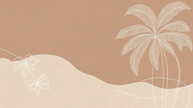 Minimalist Desert Landscape with Palm Trees