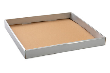 A cardboard box with a brown surface