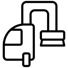 Minimalist Line Art Vacuum Cleaner Icon