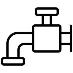 Fototapeta premium Minimalist Line Art Faucet Icon