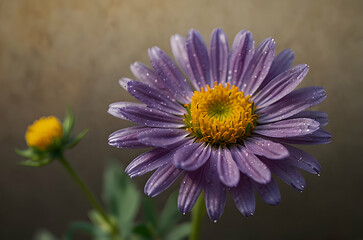 September Flower with Lavender Petals
