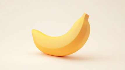 Single ripe yellow banana, studio shot, light background, food illustration