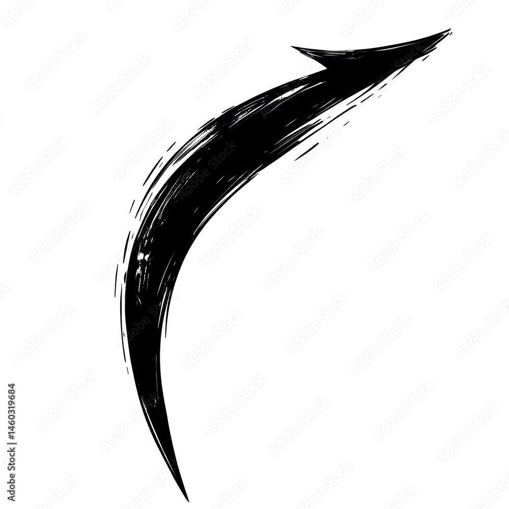 Poster abstract white brush stroke on design element art flow dark paint lines on transparent background