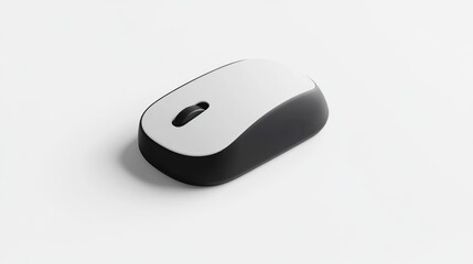 Wireless computer mouse on white background; technology concept