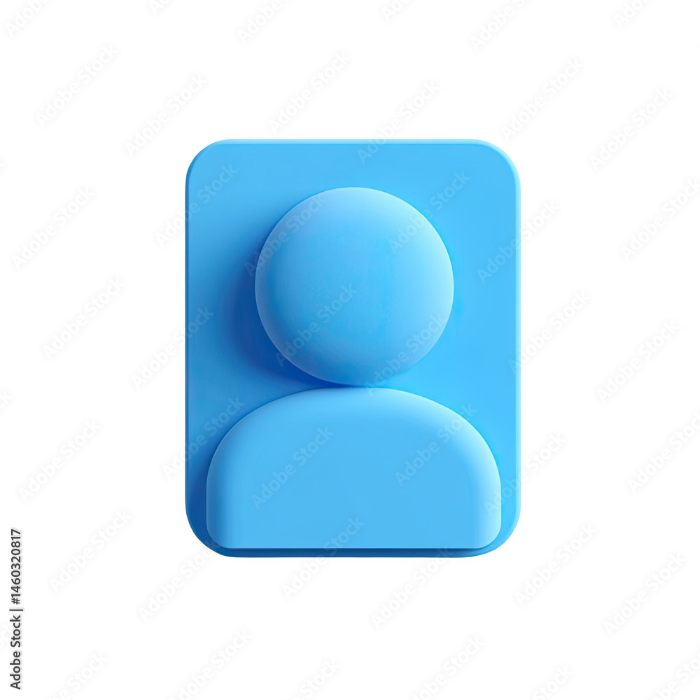 Poster abstract blue 3d user profile icon digital avatar illustration design web on transparent background