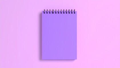 purple notebook on pink background