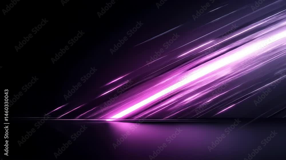 Poster streaks of purple and pink light cut through darkness, creating a mesmerizing display of movement. t