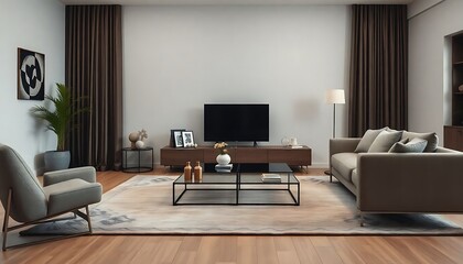 living room filled with furniture and a flat screen tv