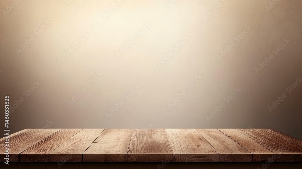 Poster a seamless brown wooden desktop vector background perfect for showcasing products or adding text wit