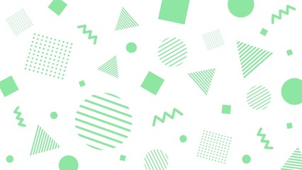 グリーンのメンフィス柄の背景
