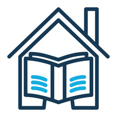 Homeschooling Icon # Learning Pack # Outline Color Style