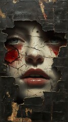 Damaged Face Portrait Art