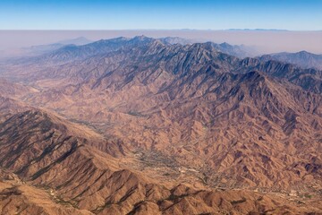 Fototapeta premium Mountain range aerial view