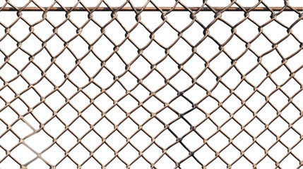 Close up view of a metal chain link fence with a dark background creating a textured pattern real...