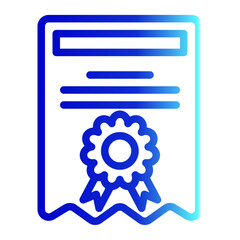 Certificate Icon # Learning Pack # Outline Gradient Style
