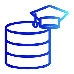 Database Icon # Learning Pack # Outline Gradient Style