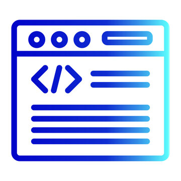 Web Programming Icon # Learning Pack # Outline Gradient Style