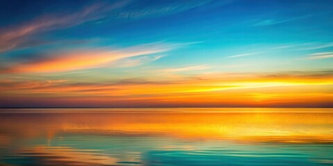 Serene Sunset Over Calm Water A Breathtaking Display of Colorful Skies and Reflective Surface