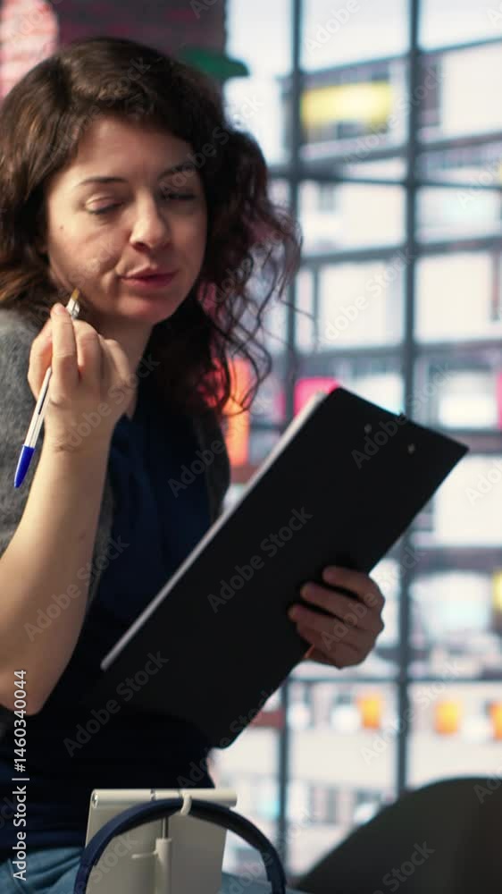 Poster vertical video post production team of experts use software and ai to create content on social media