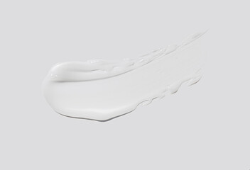 Face or eye white cream hair balm grey background. Cosmetic skin care beauty product