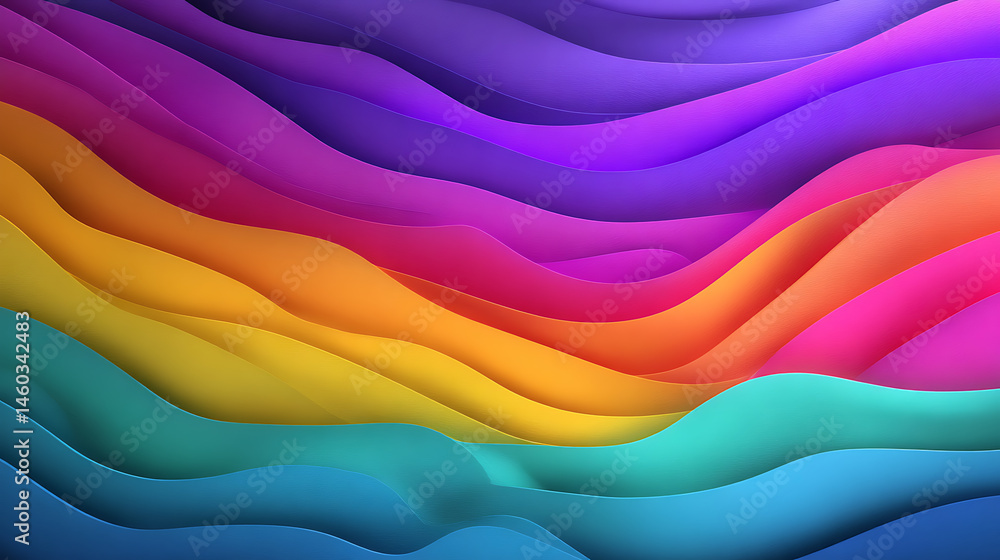 Aufkleber background with vibrant colors, abstract colorful background with waves