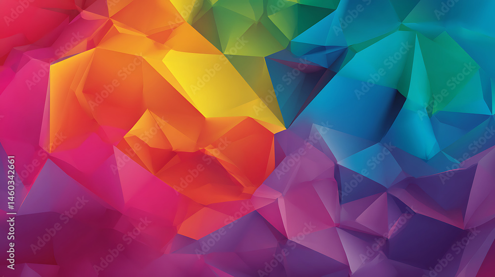 Poster Abstract colorful polygon background