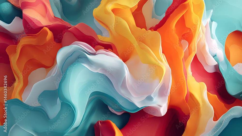 Poster Abstract colorful web illustration, 3d render