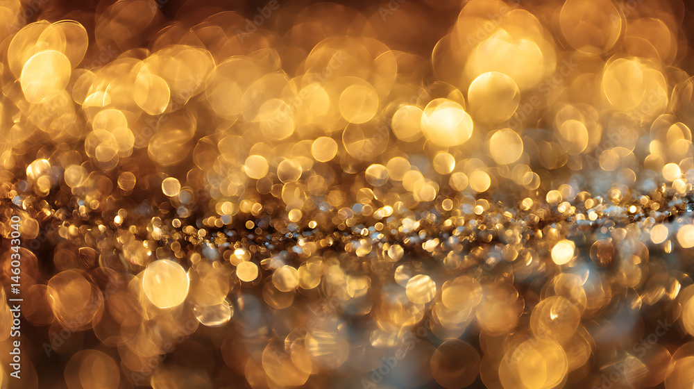 Poster abstract gold bokeh defocus blurred background