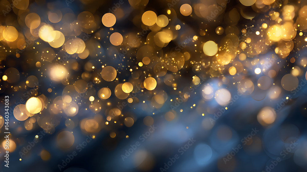 Poster abstract gold bokeh defocus blurred background