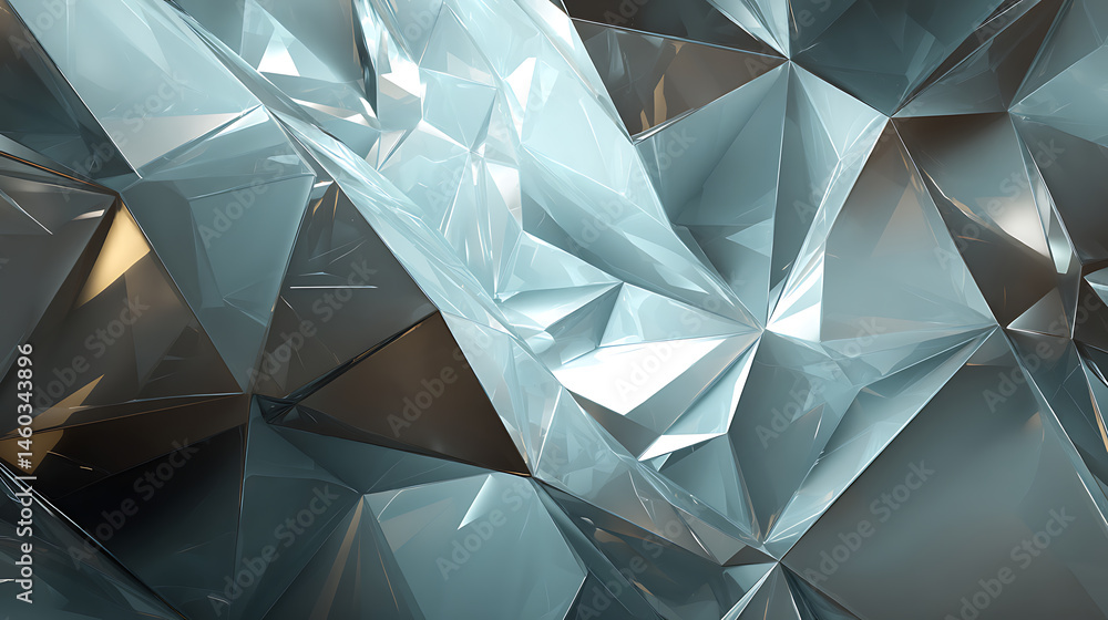 Poster abstract polygon in shiny glossy
