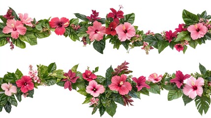 Double Floral Garland With Hibiscus