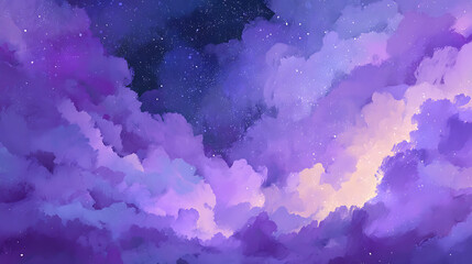 Abstract purple night sky with clouds background