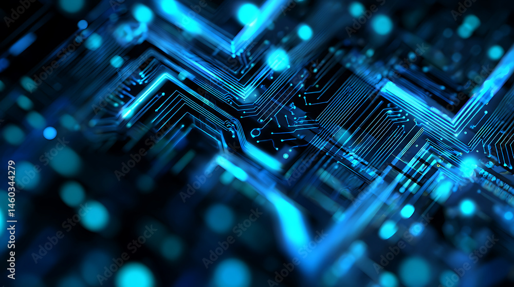 Poster abstract structure circuit computer technology business background, bright neon lights